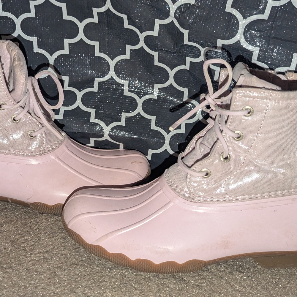 Sperry Pink Rain & Snow Boots Waterproof Duck Design